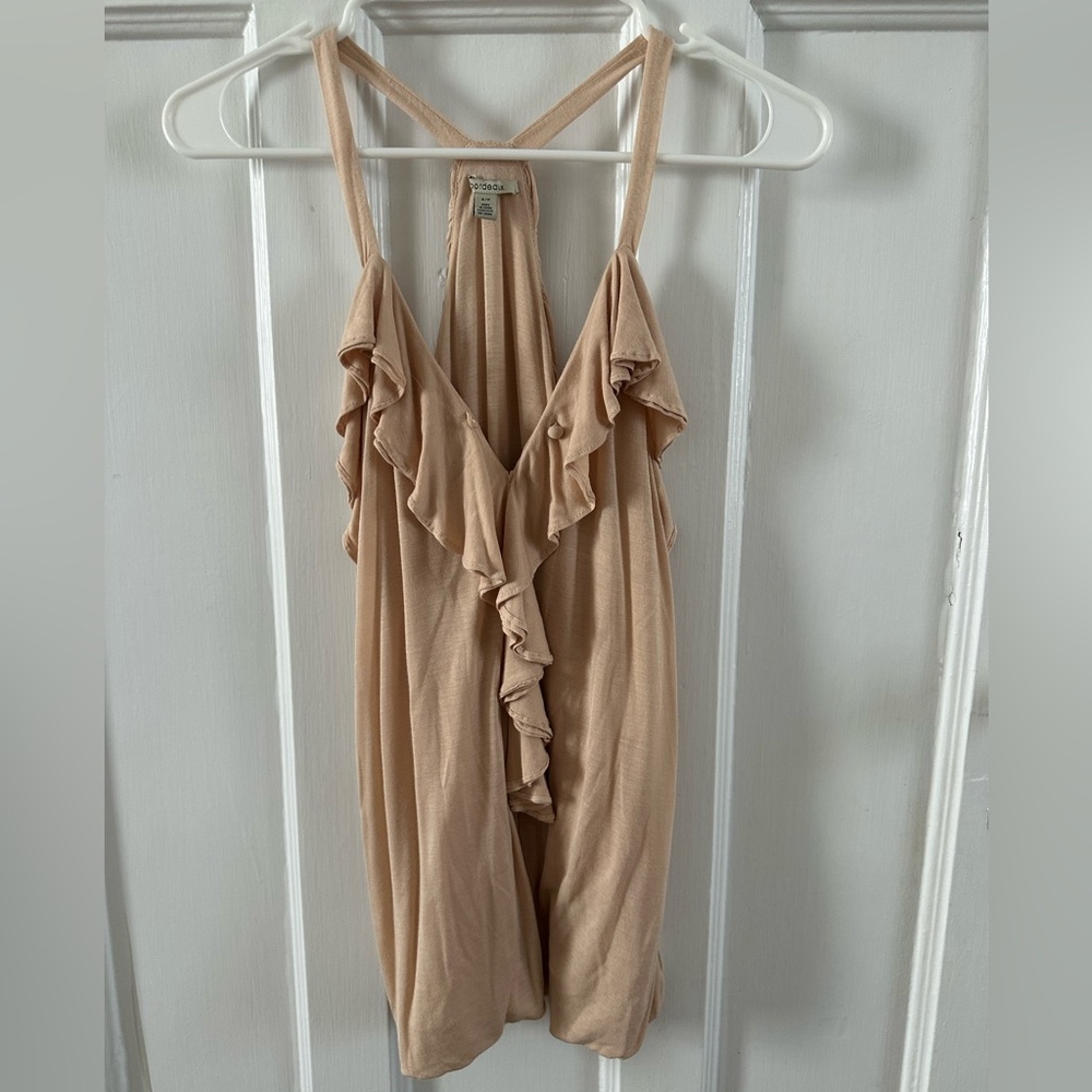 Bordeaux Beige Sleeveless Blouse